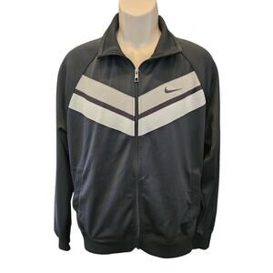 Nike mens y2k active performance grey full zip jacket EUC sz L winter warm